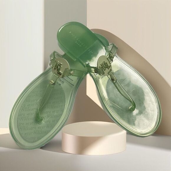 Karl Lagerfeld Sandals  NIB Mint Color Transparent Thong Sandal Size 7 - Picture 3 of 8